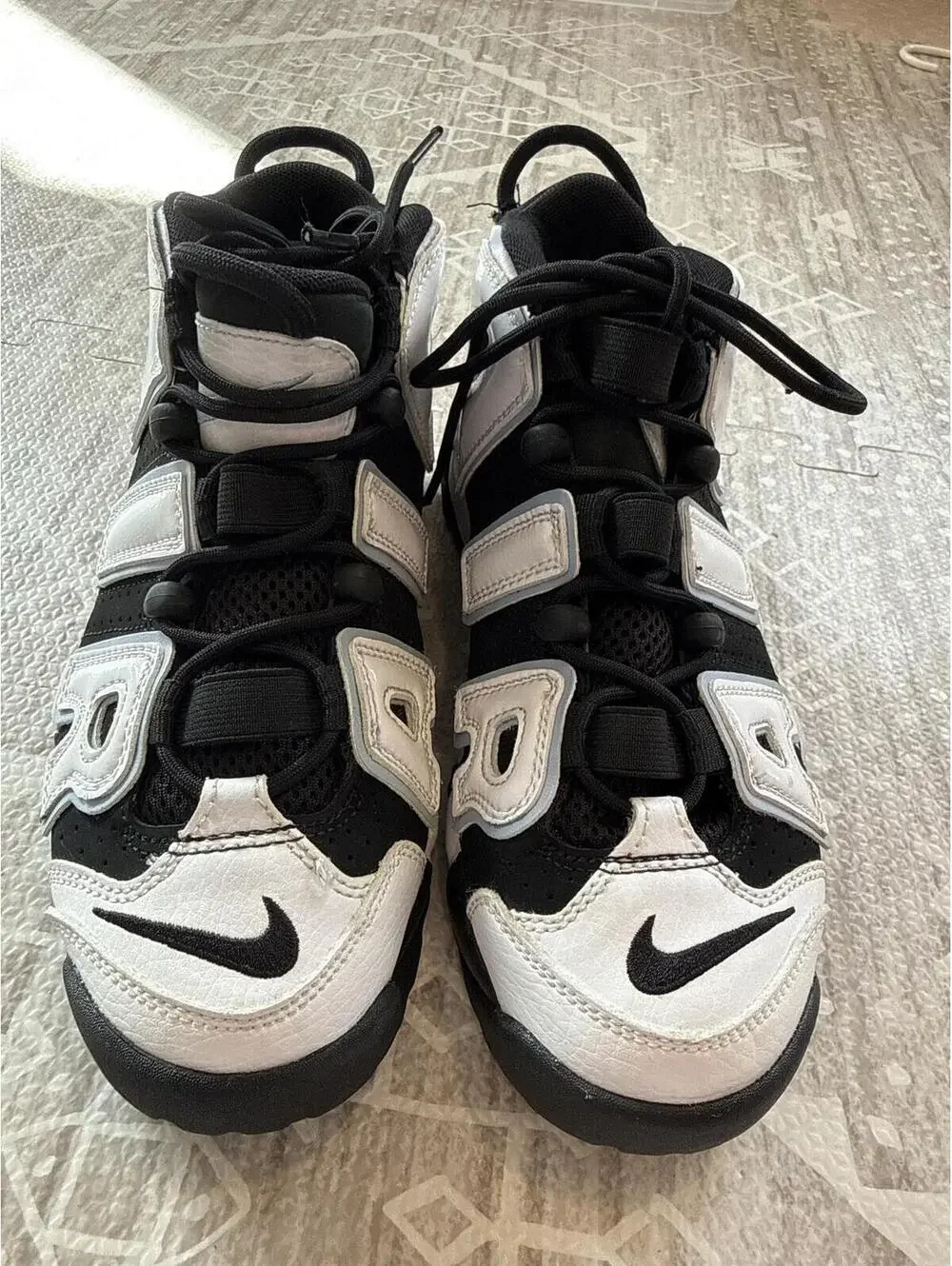Nike Air More Uptempo Black and White Sneakers